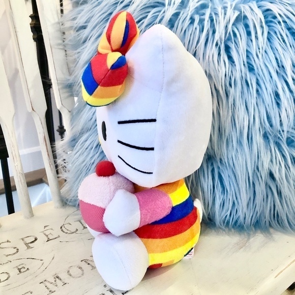 Hello Kitty, Rainbow, Cupcake, 2011, Ty, Beanie Buddy Plush, Very Nice Condition - Picture 4 of 13